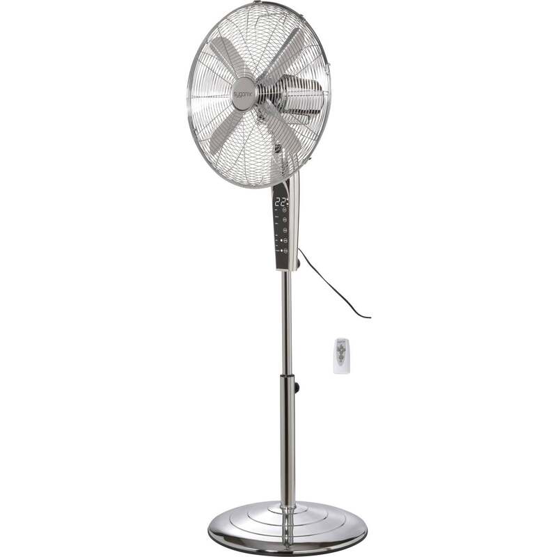 Sygonix Standventilator Ventilator höhenverstellbar Oszillierend 50W Chrom - 4064161489445