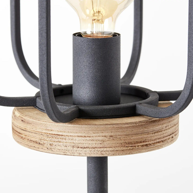 Brilliant Stehlampe Tosh LED Holz dunkel schwarz Lampe Leuchte mit Schalter - 4004353395321