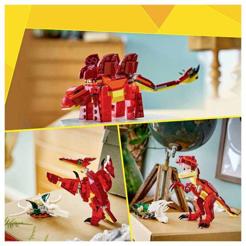 LEGO Creator Konstruktionsspielzeug Wilder Dinosaurier 3-in-1 Set 283 Teile 8+ - 5702018033210