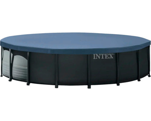 Intex Aufstellpool Framepool Ø 549 cm anthrazit Poolset mit Filteranlage Leiter - 6941057431598