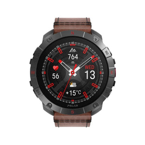 B-Ware Polar Grit X2 Pro Titan Smartwatch mit Leder- und Silikonarmband