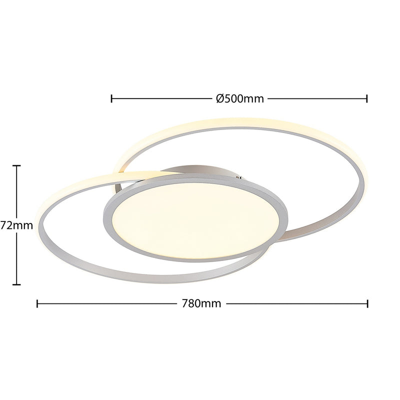 Lucande Deckenlampe Senne LED dimmbar CCT Wandleuchte silber Aluminium Eisen - 4251096597646