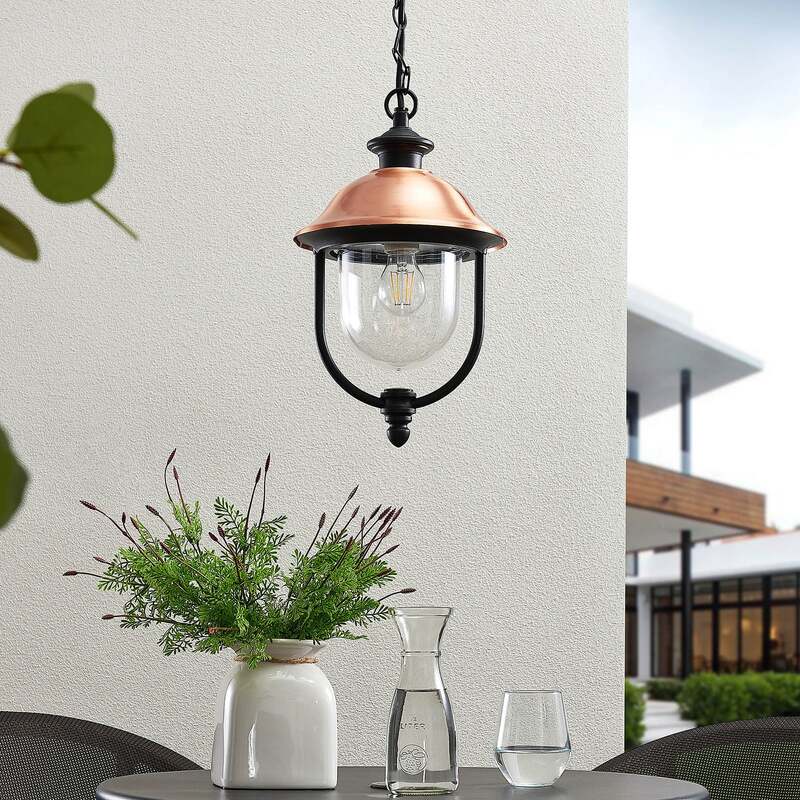 Lindby Außenhängeleuchte Clint LED Hängelampe Gartenleuchte dimmbar schwarz - 4251096573565