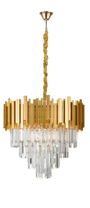Nova Luce Pendelleuchte Hängeleuchte GRANE Gold Kristall E14 LED SIEHE TEXT/FOTO - 5212017427144