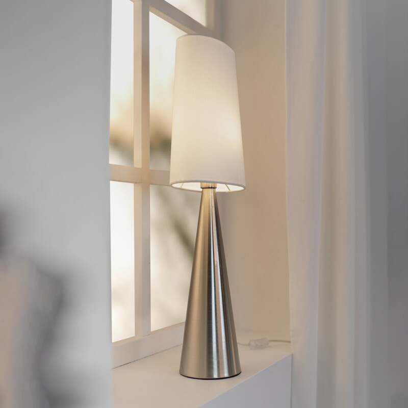 Markslöjd Tischleuchte Conus LED Lampe Tischlampe Leuchte nickel Off-White 64cm - 7330024609709