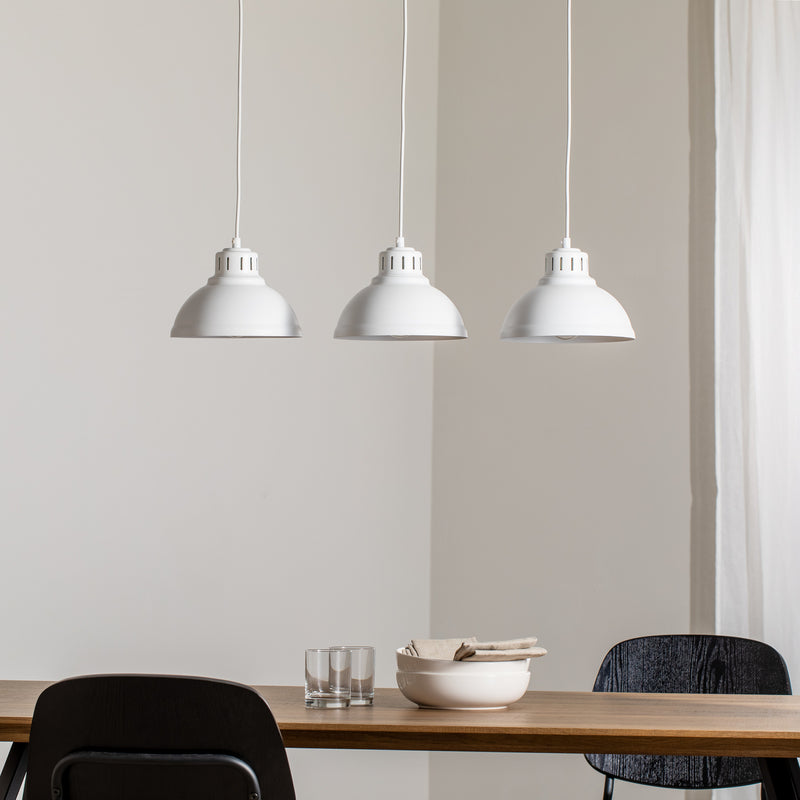 Luminex Hängeleuchte Pendelleuchte Sven Hauptleuchte dreiflammig weiß Stahl 586 - 5907565990775