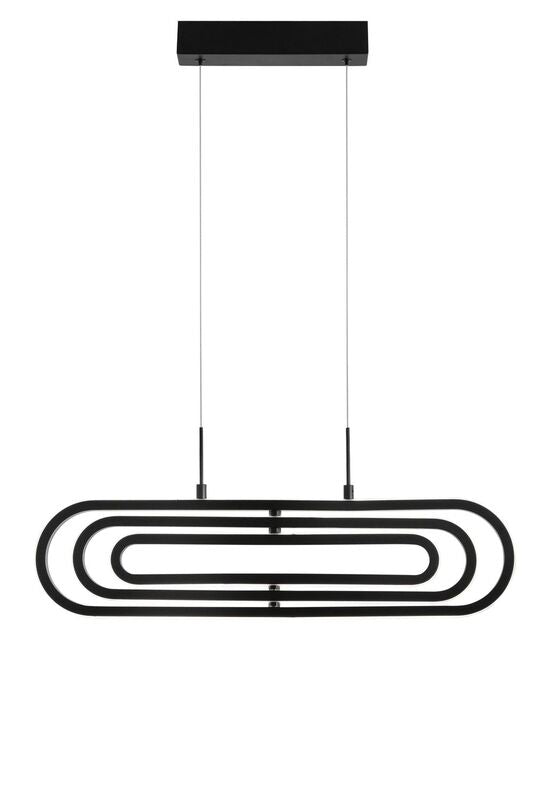 Nova Luce Pendelleuchte Hängeleuchte ARTE LED Lampe Matt Schwarz Warmweiß 64 cm - 5212017426000