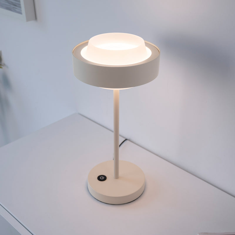 Schöner Wohnen Tischlampe Elmo LED dimmbar beige 3000K Touchdimmer 36,5cm Lampe - 4043689019396