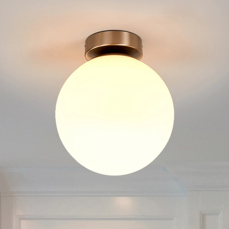 Lindby Deckenleuchte Lennie IP44 weiß Glas Ø 20 cm E27 dimmbar 60 W - 42510965231260