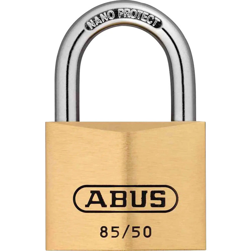 ABUS Vorhängeschloss Messing 50mm Sicherheitsverschluss doppelte Verriegelung - 4003318023866