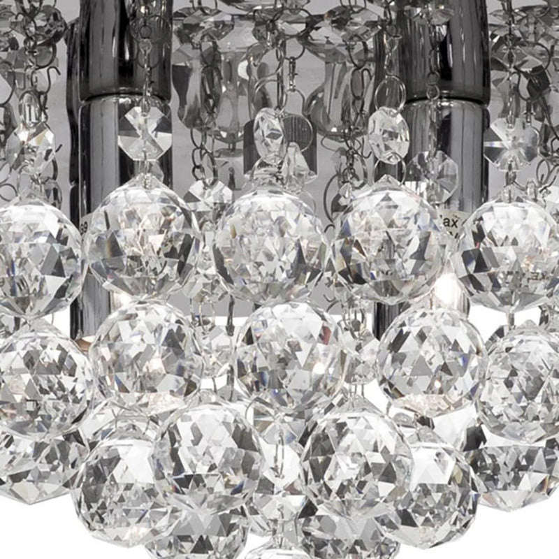 Searchlight Deckenleuchte Lampe Hanna LED Kristallleuchte dimmbar chrom Ø35cm - 5013874355461