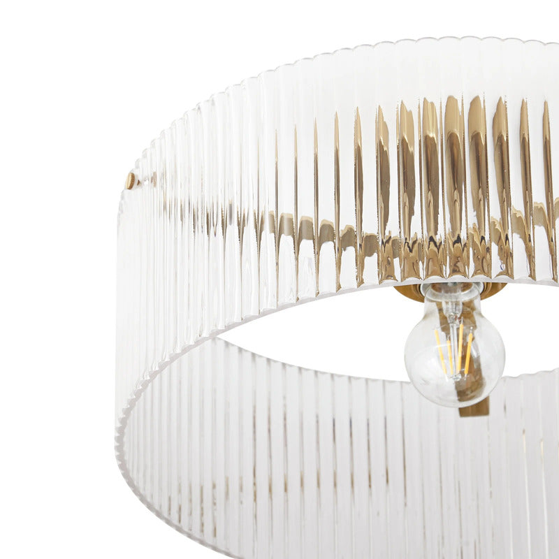 Lucande Deckenleuchte Lampe Meritt Glas messing transparent E27 LED Ø 40 cm - 4255830906060