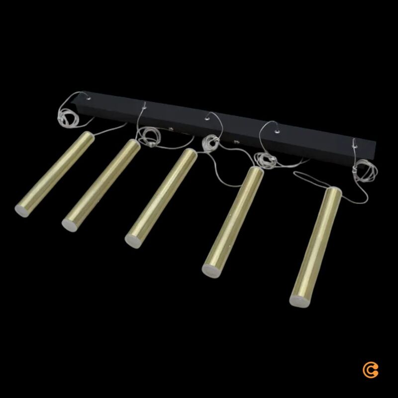 Fabas Luce LED-Hängeleuchte Pendelleuchte Prado gold 5-flammig linear dimmbar - 8019282533412