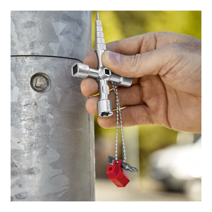 KNIPEX Schaltschrankschlüssel 00 11 04 Zinkdruckguss Kunststoffadapter 3 STÜCK - 4003773048954
