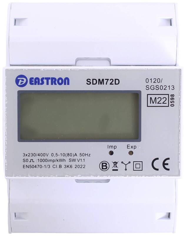 Counttec SDM72D Drehstromzähler digital 80 A MID-konform 1 St. Stromzähler Strom - 4026576038007