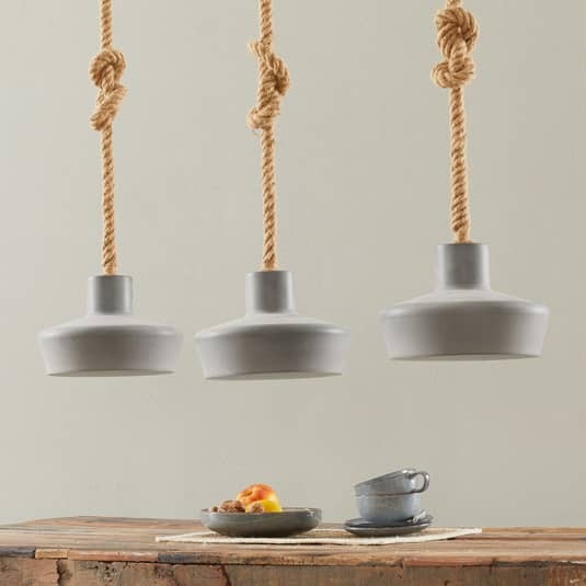 Hängeleuchte Retrope Lampe Leuchte Hängeleuchte E27 drei Schirmen in Betonoptik - 8713244080425