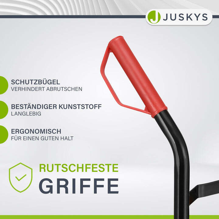 Sackkarre Basic klappbar schwarz mit roten Griffen große Lufträder 100kg 118cm - 4260565522515