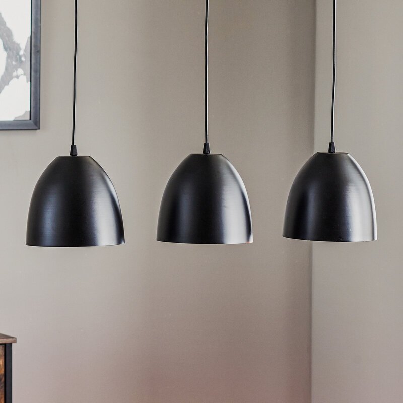 EMIBIG LIGHTING Pendelleuchte Lenox Hängeleuchte Lampe dreiflammig schwarz/gold - 5901738917934