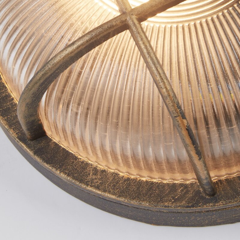 Searchlight Schiffsarmatur Porto Wandleuchte Deko-Wandleuchte rund schwarz gold - 5053423228068