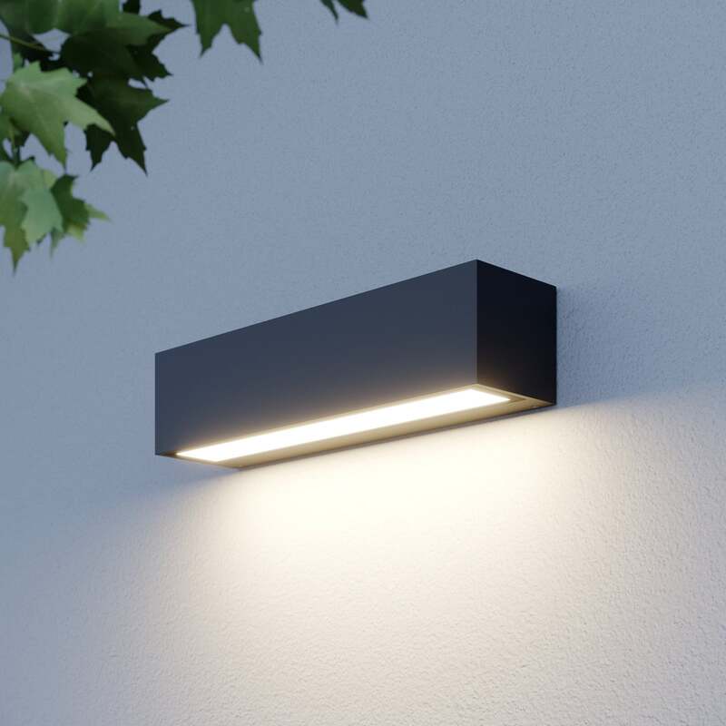 Lucande Außenwandleuchte Wandleuchte Lengo LED Gartenlampe anthrazit 25cm IP65 - 4251096581485