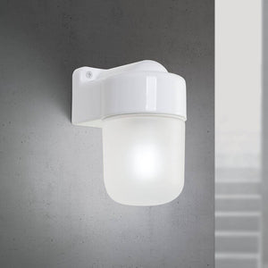 B-Ware ORION Ostia Wall Light, White, Ceramic, Satin Glass, E27