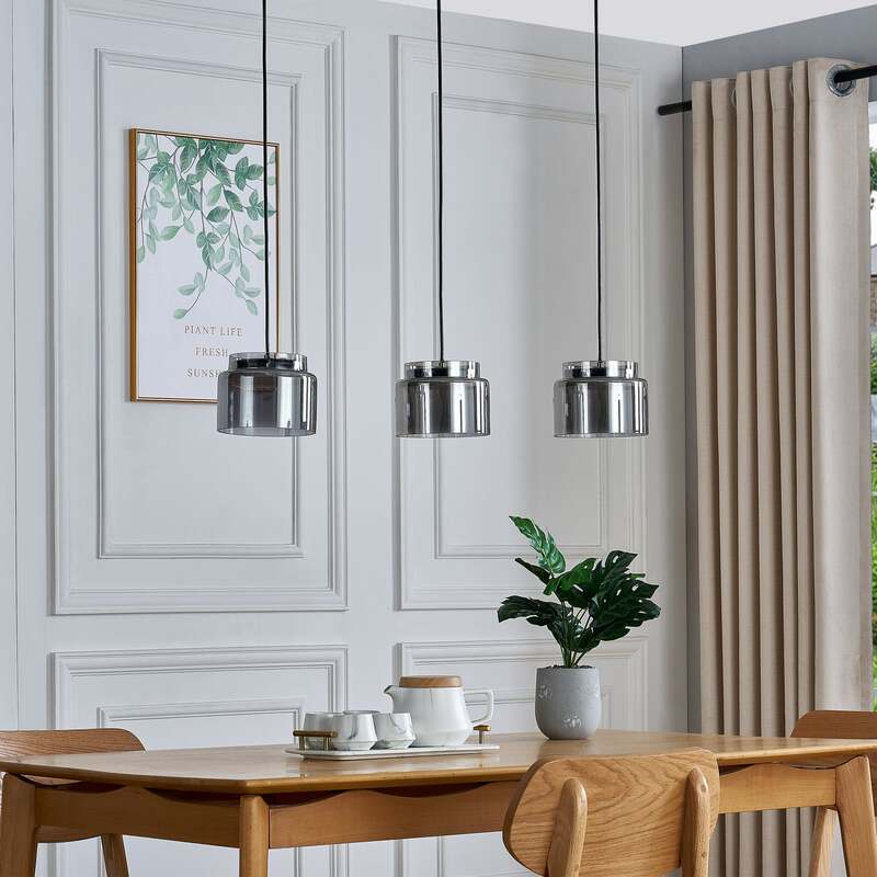 Lucande Diano Hängeleuchte Deckenlampe Pendelleuchte Lampe rauchgrau dreiflammig - 4251911767384