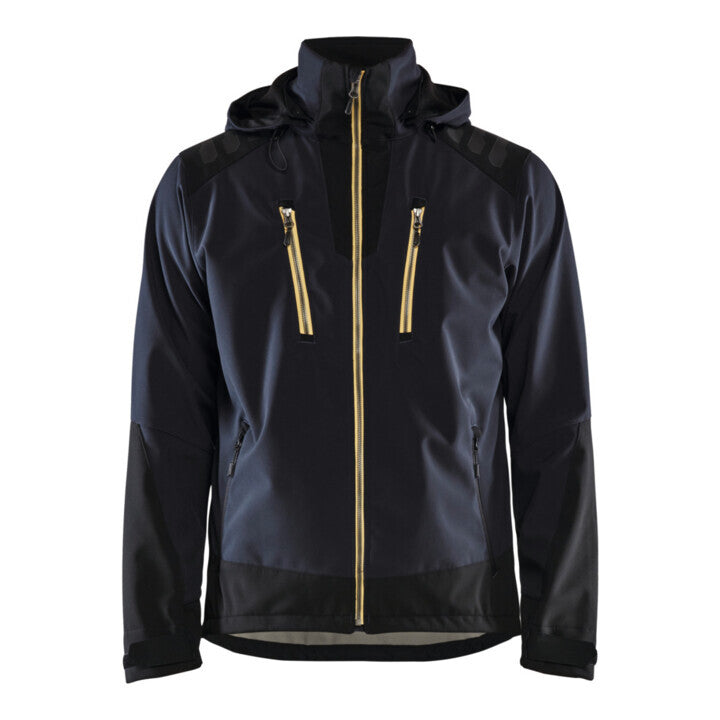 Blakläder Softshell Jacke Arbeitsjacke Unisex Jacke dunkelblau gelb Größe 2XL - 7330509713655