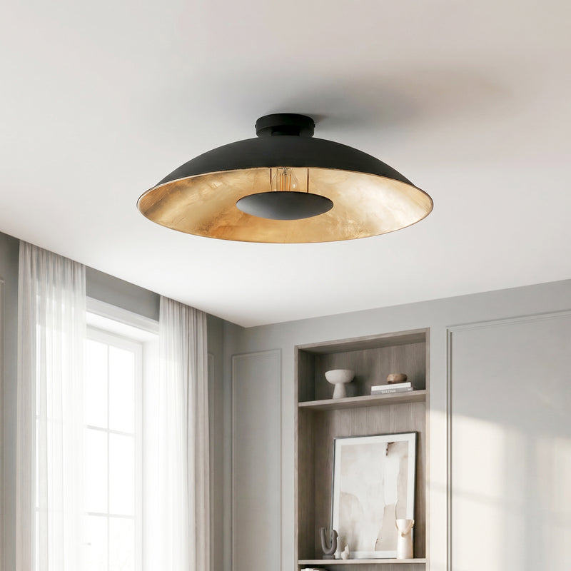 Lindby Deckenlampe Emilienne LED Lampe Leuchte dimmbar schwarz gold Ø60cm 20cm - 4251096535426