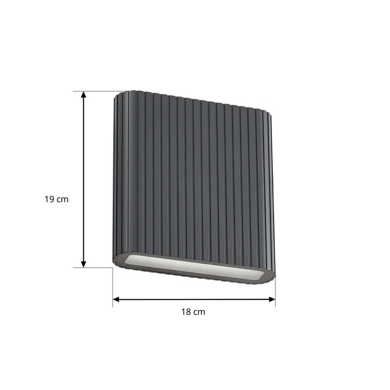 Lucande Außenwandleuchte Gartenlampe Raija LED Lampe dimmbar anthrazit 19cm - 4255830911569