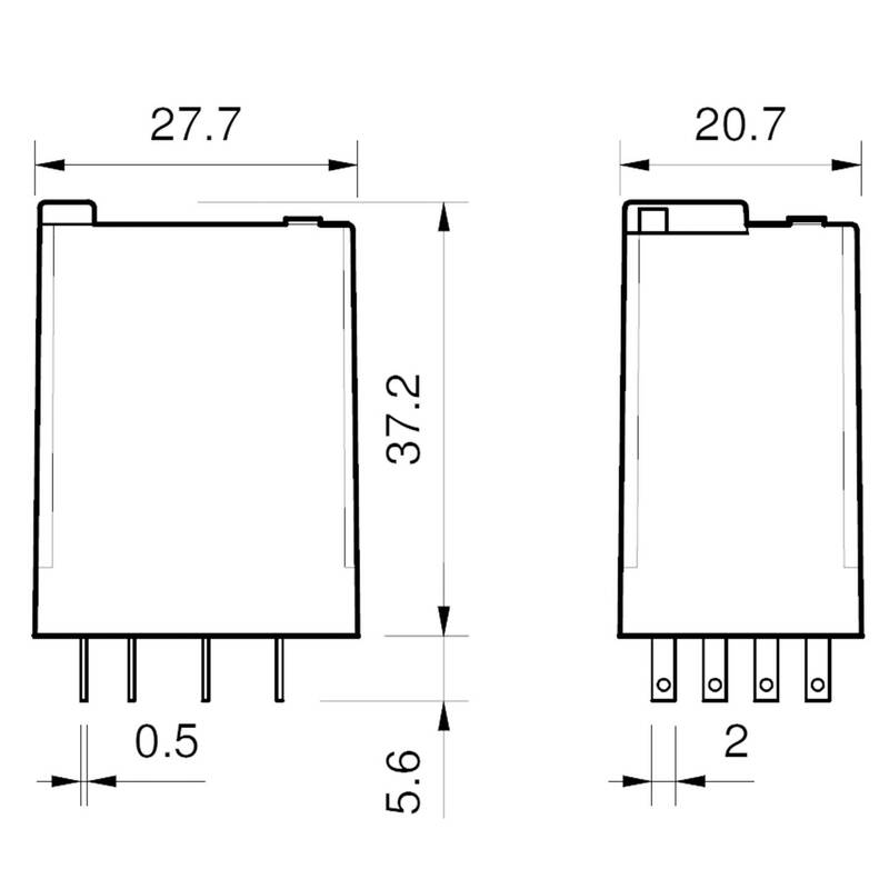 Finder Steckrelais 55.34.8.024.0040 24V AC 7A 4 Wechsler mit Prüftaste 1 St. - 2050010615624