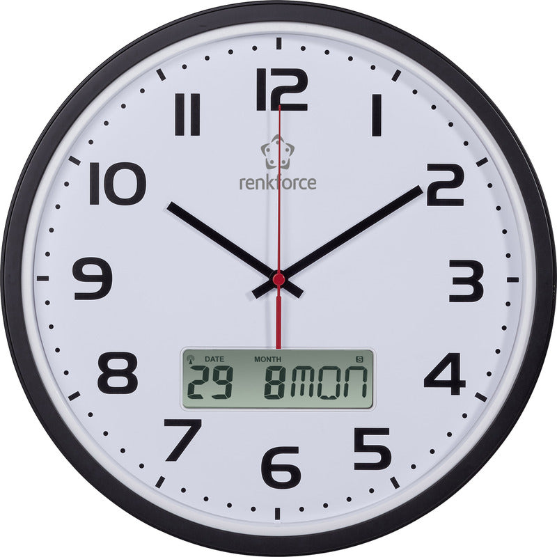 Renkforce Funkuhr Wanduhr Uhr Funk Funk-Uhr Küchenuhr 32x4.5 cm Analog Digital - 4016138979657