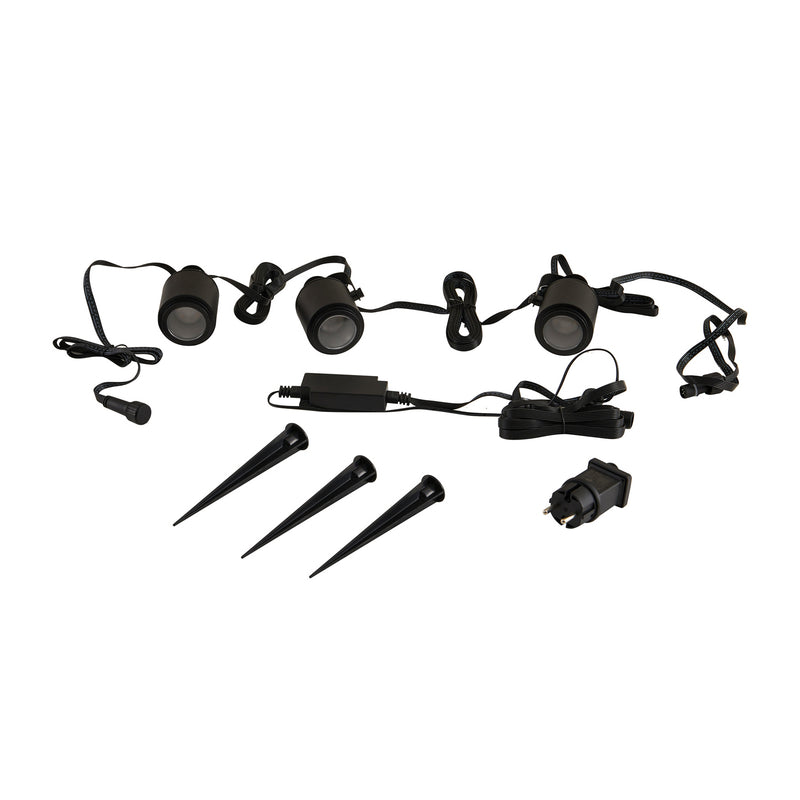 Lindby Smart LED-Außenstrahler Nymo, CCT, RGB, 3er-Set, IP44, Tuya - 4251911776577