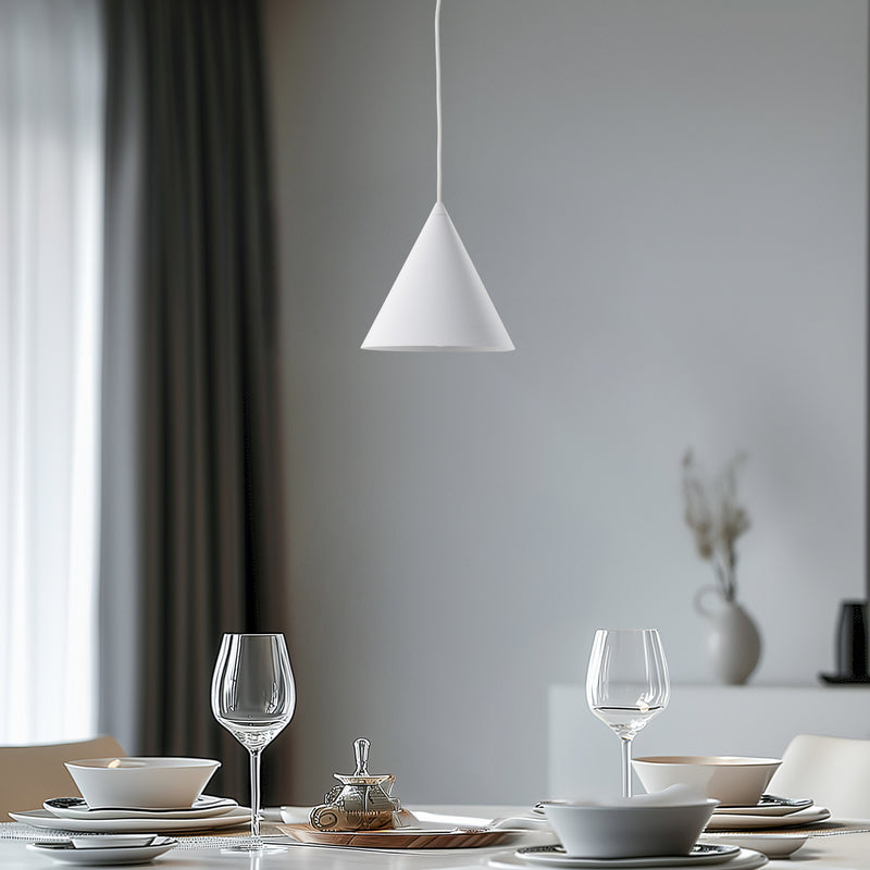 Hängeleuchte Cono LED Pendelleuchte dimmbar Lampe weiß matt Stahl Ø19cm 140cm - 5906135100071