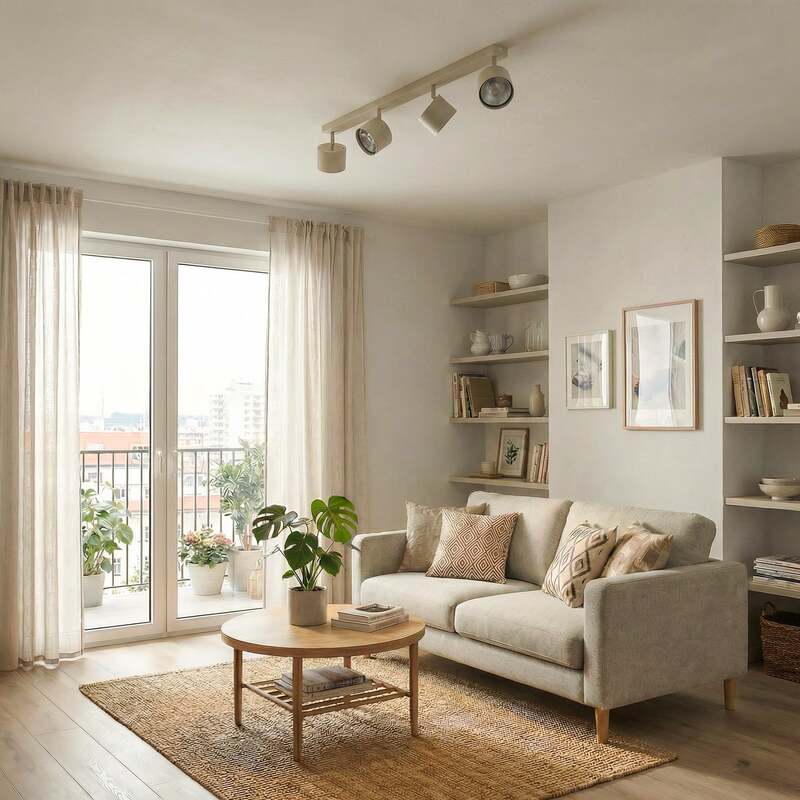 Chloe Deckenspot Deckenleuchte Spot L90cm creme vierflammig verstellbar - 5902553241280