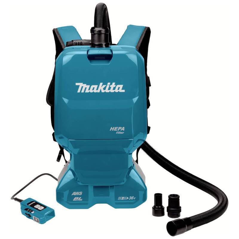 Makita Akku-Rucksackstaubsauger DVC665ZU Sauger 36V 6,7kg türkis effizient 523mm - 0088381890656