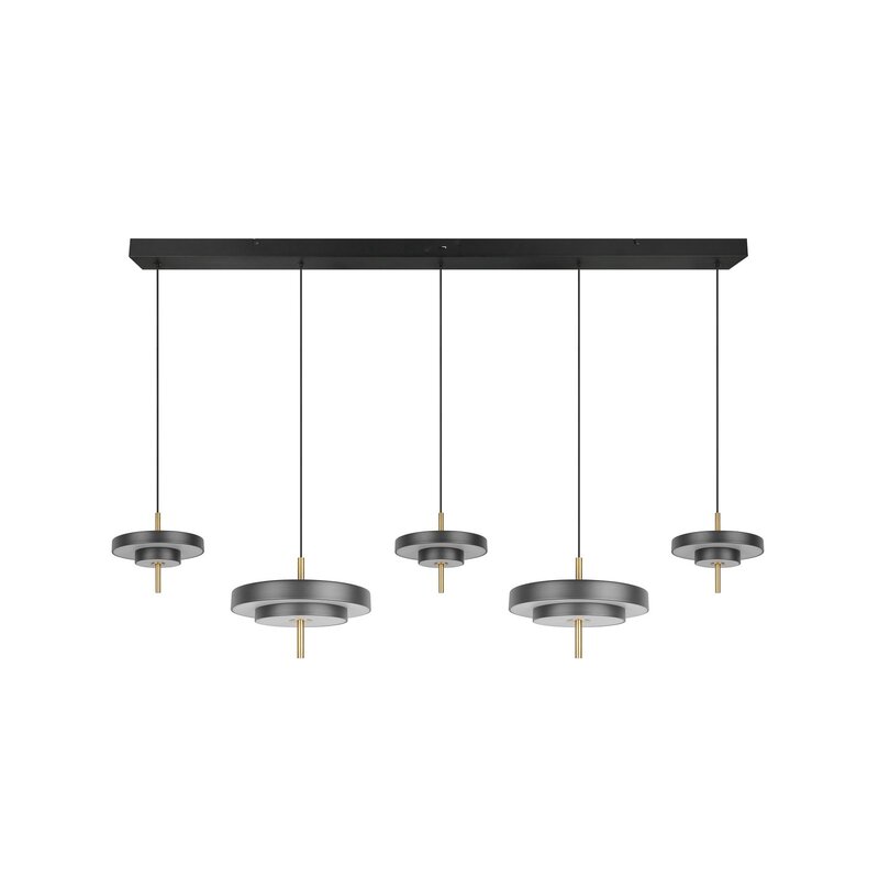 Trio Lighting Pendelleuchte Hängelampe LED Keaton schwarz goldfarben dimmbar CCT - 4017807655483