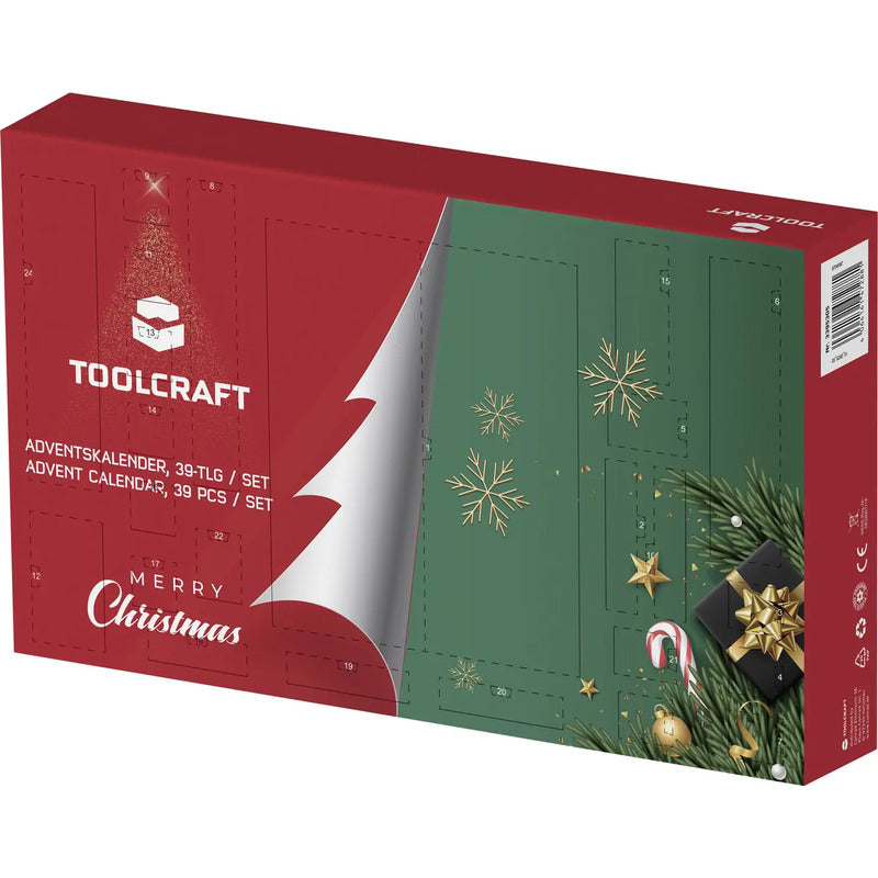 TOOLCRAFT Adventskalender Werkzeug Set Schraubendreher Bits Zange Maßband Etui - 4064161472881