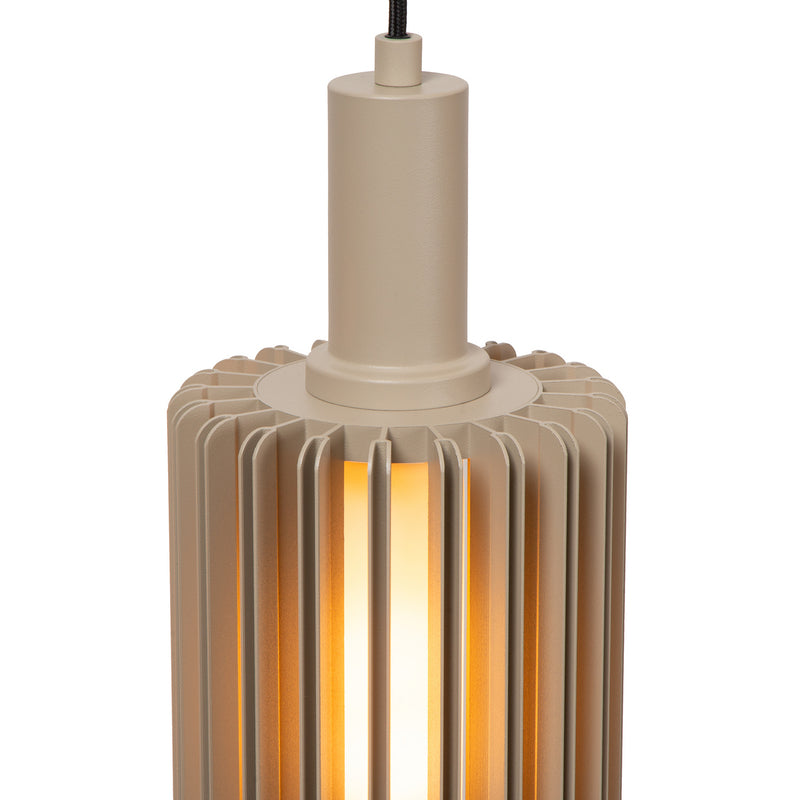 Lucide Pendellampe Hängeleuchte Lambres Glas Metall taupe 5-flammig E27 LED - 5411212452979