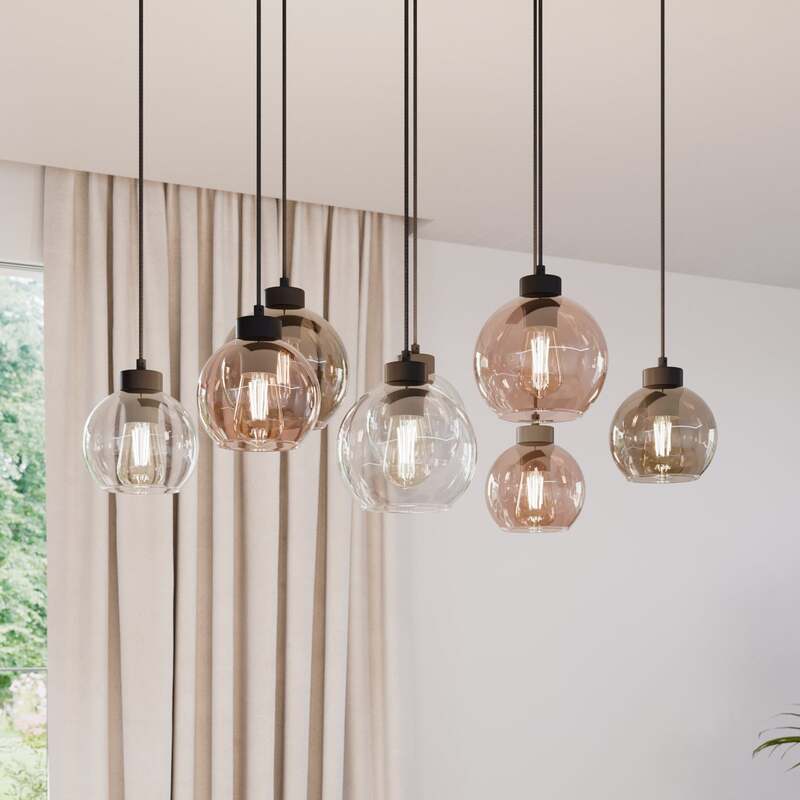 TK Lighting Hängeleuchte Cubus 68cm 8-flammig LED Pendelleuchte dimmbar braun - 5901780528348