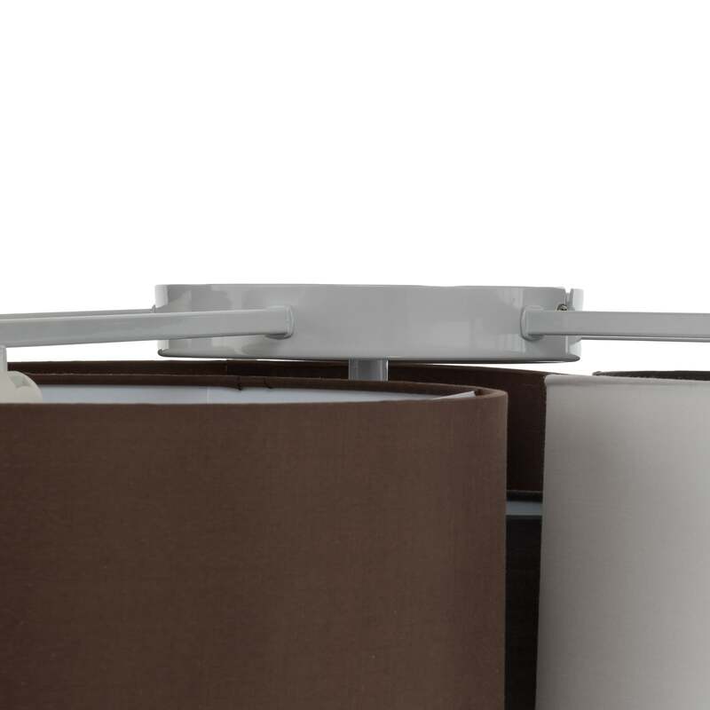 Lindby Deckenlampe Laurenz LED Hängelampe 6-flammig dimmbar grau/braun Ø99cm - 4251096563245