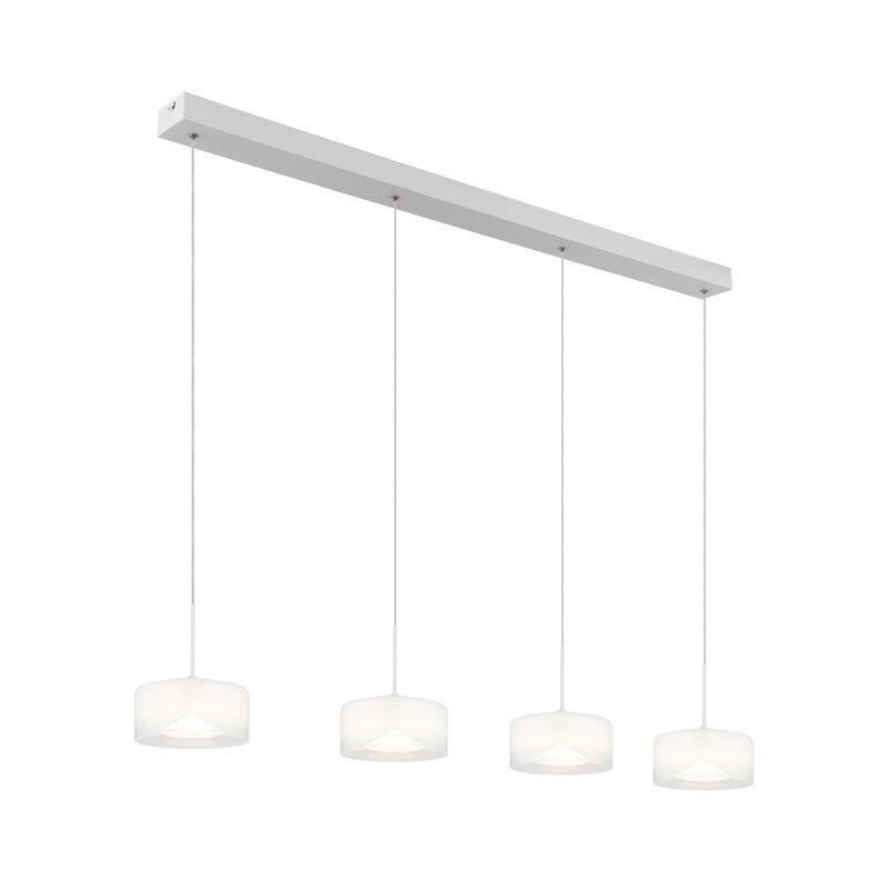 LED Hängeleuchte Belinda Pendelleuchte Lampe Glas Länge 105 cm weiß 4 flg - 9007371533299