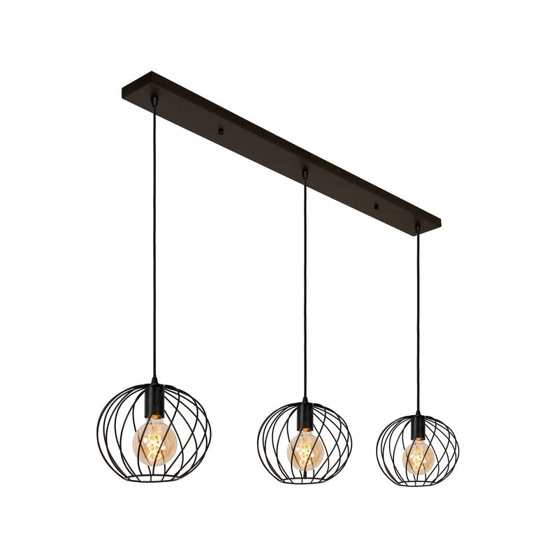 Lucide Hängeleuchte Danza Pendelleuchte Deckenlampe Lampe dreiflammig schwarz81 - 5411212211552