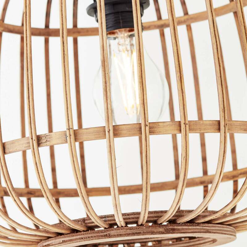 mokebo Stehlampe im Boho Style mit Rattan 'Die Natürliche', Bogenlampe in braun, - 4260669189157
