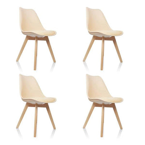 B-Ware hjh OFFICE Besucherstuhl Schalenstuhl SCANDI Esszimmer Kunststoff beige 4 Stück
