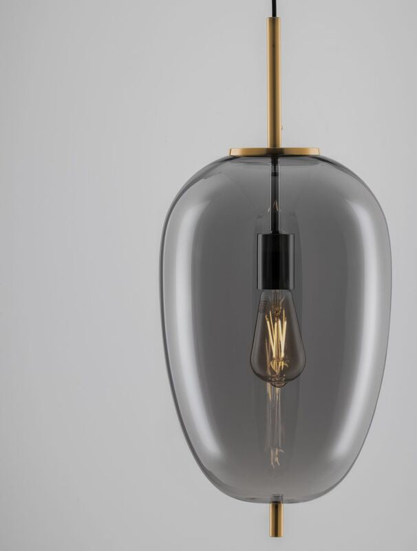 Nova Luce Pendelleuchte Hängeleuchte LATO E27 LED Gold Rauchig Dimmbar Glas 27cm - 5212017445513