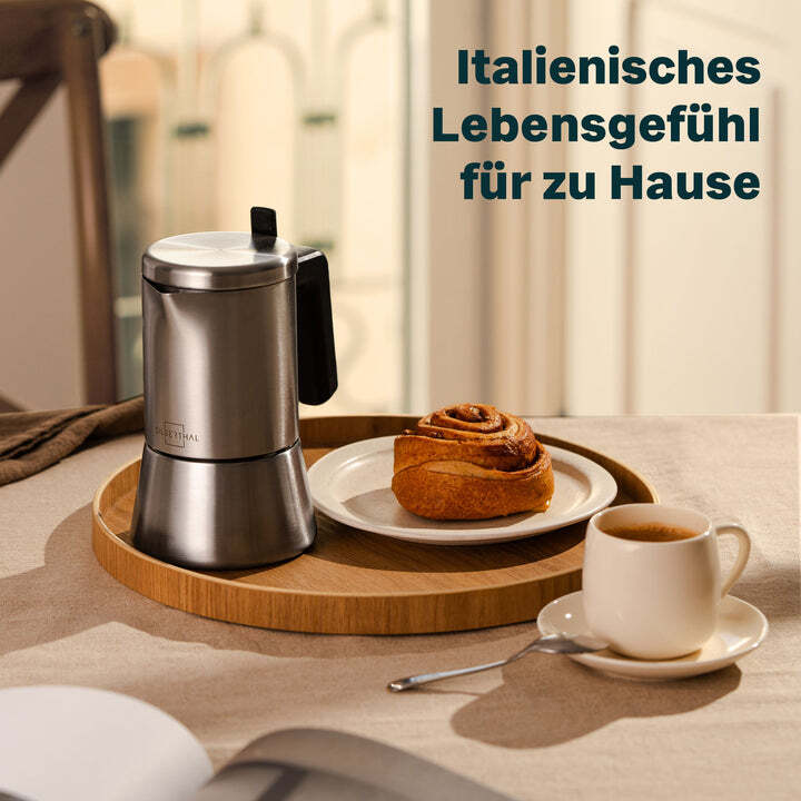 SILBERTHAL Espressokocher Kaffeebereiter Espresso Edelstahl 6 Tassen Silber - 4260470464955