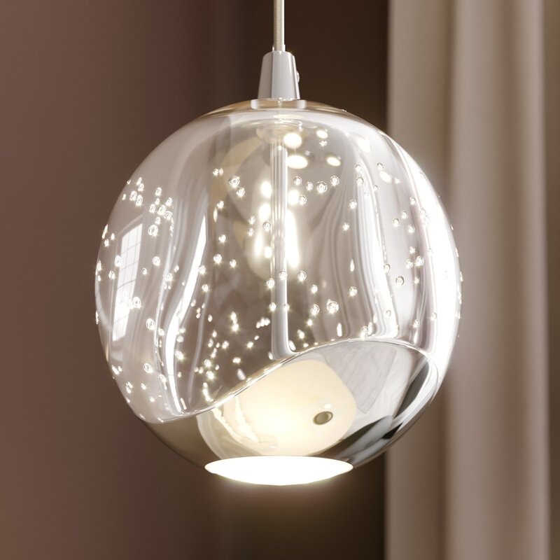 Lucande Pendelleuchte Hängelampe LED Glas Chrom Wohnbereich Tischbeleuchtung - 4251096562460