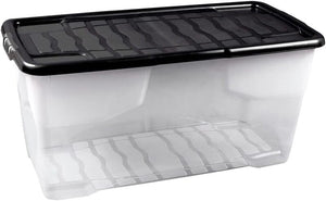 B-Ware Strata Aufbewahrungsbox Kiste Stauraum Deckel 80L 80x40x37cm transparent