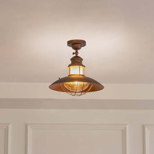 B-Ware Lindby Deckenleuchte Deckenlampe Louisanne LED rustbraun Ø35cm Leuchte