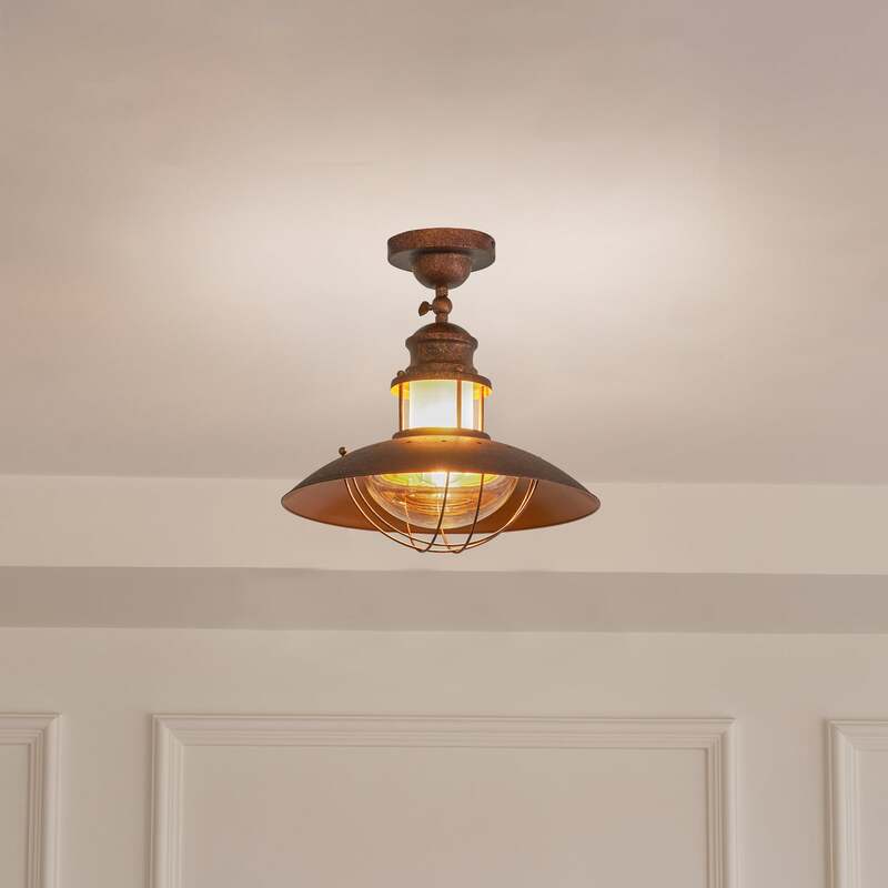 Lindby Deckenleuchte Deckenlampe Louisanne LED rustbraun Ø35cm Leuchte - 4251096527216